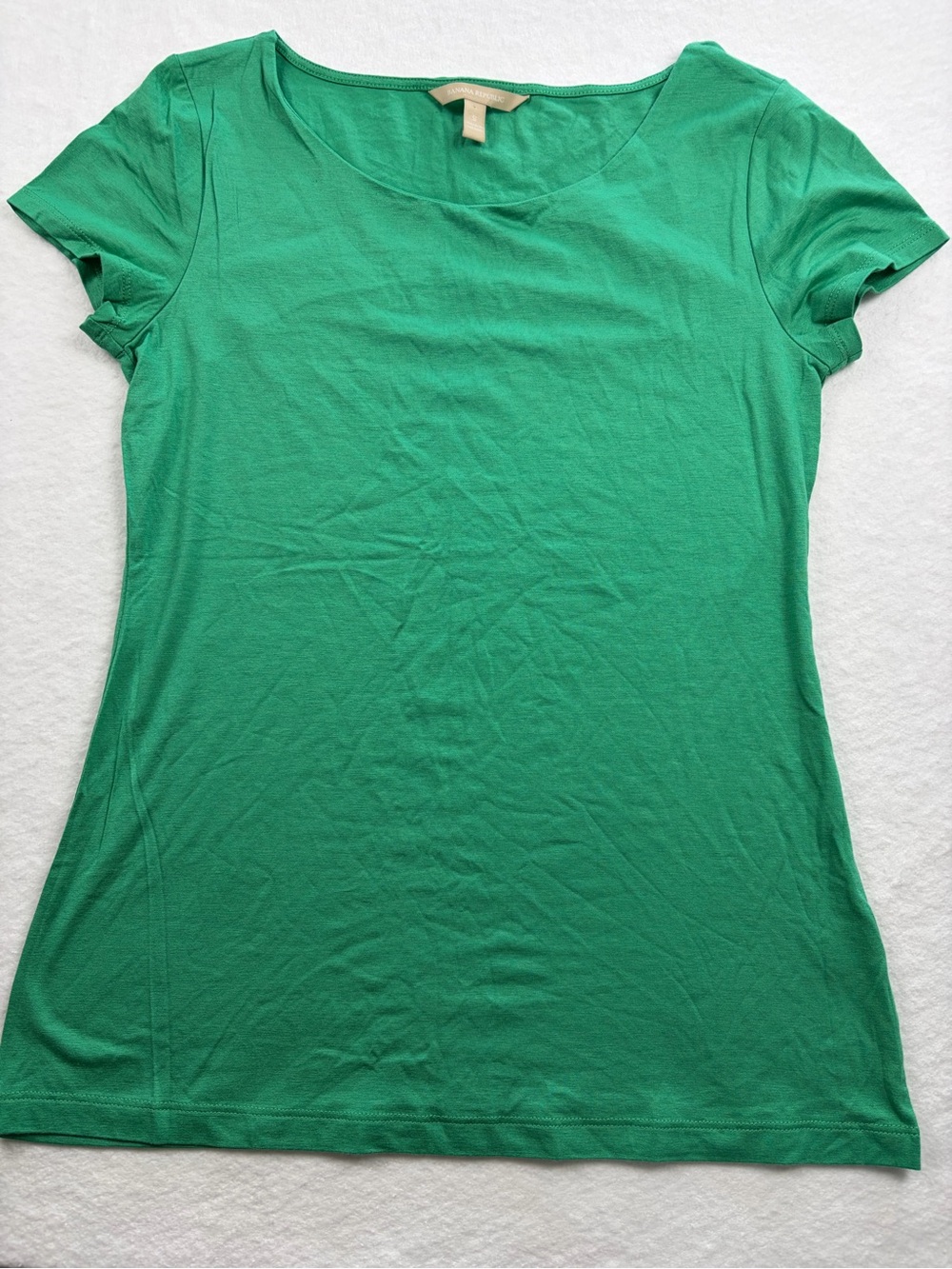 Banana Republic Emerald Green Scoop Neck Short Sleeve Tee
